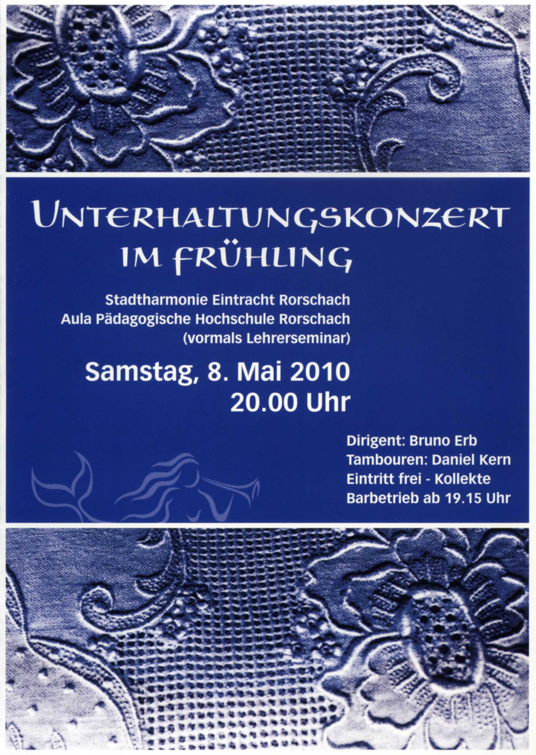 Titelblatt Programmflyer Frühlingskonzert 2010 in der Aula der PHR