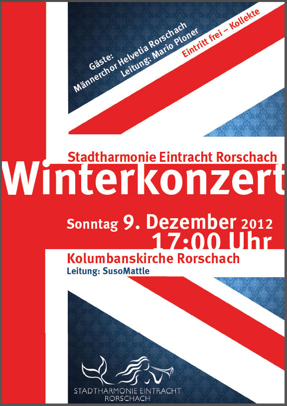 Titelblatt des Programms des Winterkonzerts 2012 der Stadtharmonie Eintracht Rorschach